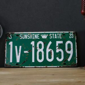 Tranh biển số 15x30cm - Sunshine State 1V Green A-12