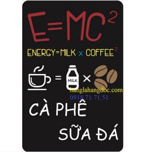 Tranh sắt trang trí tường quán cafe e=mc2 doc dao vintage