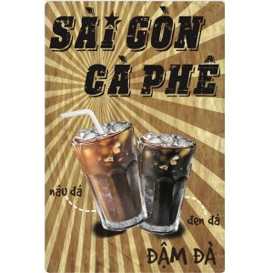 tranh tiếng Việt trang trí quán cafe bằng thiếc 20x30cm giá rẻ