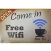 Tranh biển báo Come in  20x30cm - Đen đá Free Wifi C23-117