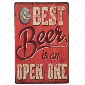 tranh sắt 30x40cm trang trí quán bia úp ngược, quán nhậu, beer pub