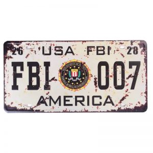 Biển số 30x15cm - FBI 007  Y-079