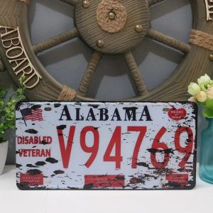 Tranh biển số 30x15cm - Alabama Y-103