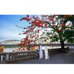 Tranh thiếc retro 30x20cm - Nữ sinh Huế C23-201
