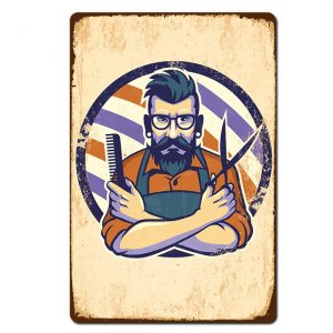 Tranh thiếc 20x30cm - Barber shop