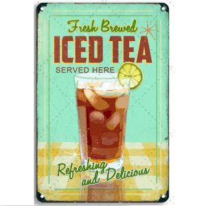 iced tea tin paintings 30x20cm size vintage decor