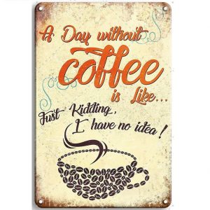 Tranh thiếc 30x40cm - Kidding coffee YC34-1696