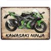 tranh xe may Kawasaki Ninja treo tuong vintage