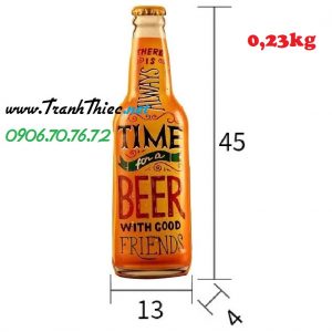 mo hình chai bia sat cao 45cm trang tri tuong quan bar phong cach retro vintage