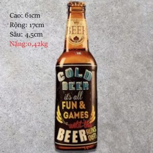 Mô hình chai bia sắt cao 61cm - Cold Beer  Y61-CB