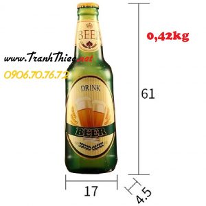 mô hình chai bia sắt khổng lồ treo tường trang trí chuyên bar