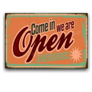 Tranh thiếc 30x20cm - Come in We're Open YC23-2859