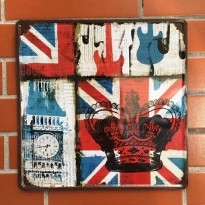 30x30cm retro vintage decorative tin painting plate