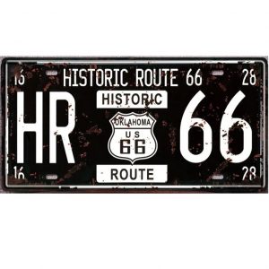 Biển số 30x15cm - Black Historic Route 66 Z-91