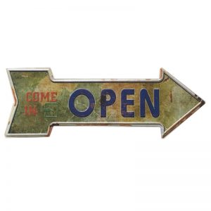 Mũi Tên Thiếc Dập Nổi 16x45cm Open  SMT-23