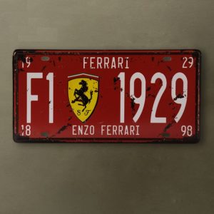 Biển số xe trang trí 15x30cm - Ferrari F1 1929  Y-62