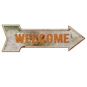 Mũi Tên Dập Nổi 16x45cm Welcome  YC-27