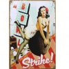 Tranh thiếc retro 40x30cm - Bowling Girl Strike YC34-8318