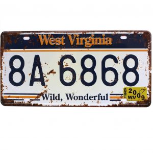 Tranh thiếc retro 15x30cm - West Virginia  Y-109