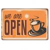 retro vintage styled wall decorative we are open tin painting plate 20x30cm sign