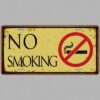 Tranh biển báo Cấm Hút Thuốc retro  30x15cm - No Smoking Z-15