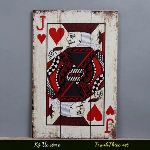 Tranh gỗ lá bài 40x60cm Jack of Heart SH46-J Cơ