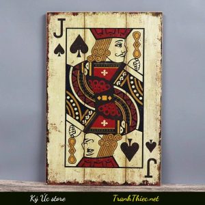 Tranh gỗ lá bài 40x60cm Jack of Spades X46-J Bích