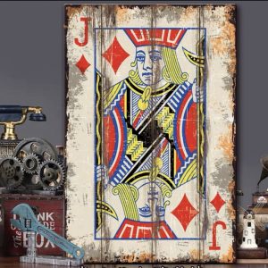 Tranh gỗ lá bài 40x60cm Jack of Diamond YC46-J Rô