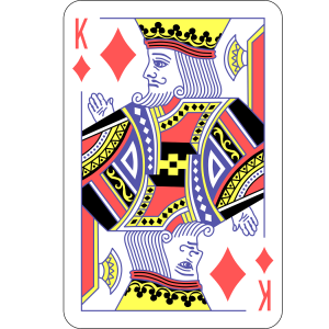 Tranh gỗ lá bài 40x60cm King of Diamond YC46-K Rô