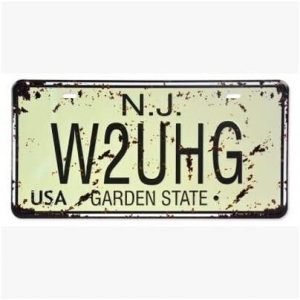 Tranh thiếc biển số xe 30x15cm - N.J. W2UHG Garden State  Z-065