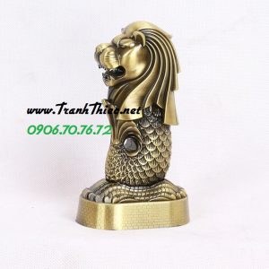 Mô hình kim loại Sư Tử Biển (MerLion, Singapore) cao 15cm