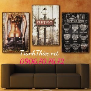 Tranh gỗ 40x60cm kiểu retro vintage