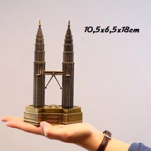 Mô hình kim loại tháp đôi Petronas, Malaysia cao 18cm