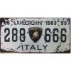 Biển số 15x30cm - 288 Lamborghini 666 Italy Z-072
