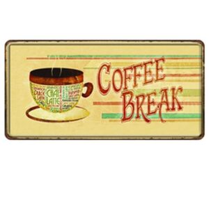 Biển số retro 15x30cm - Coffee Break  AC-508