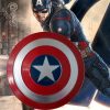 Khiên thép Captain America tỉ lệ 1:1 (đường kính 47cm) có quai đeo