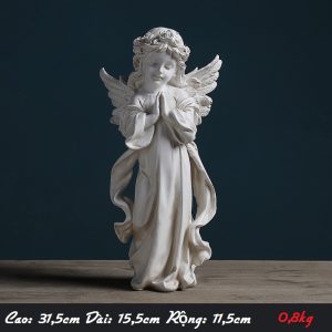 Thiên thần cao 31cm nhựa thông trang trí retro