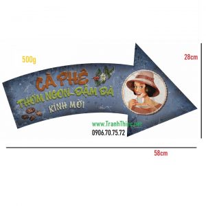 Tranh gỗ thuần Việt mũi tên trang trí tường retro vintage 59x28cm