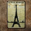 Tranh thiếc báo vintage 20x30 - La Petite République (Eiffel) F23-K10