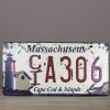 Massachusetts CIA 306 30x15 tin license plate retro decor