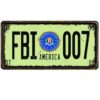 Biển số xe decor 30x15cm - FBI 007 America  AC-505