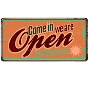 30x15cm - Come In, We are Open  AC-504