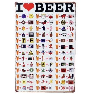 Tranh thiếc retro 20x30cm - I Love Beer Z23-004