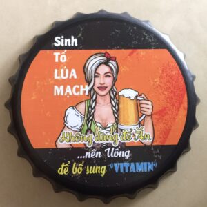 Nắp chai bia 35cm tiếng Việt - Sinh Tố LÚA MẠCH - CNV-805