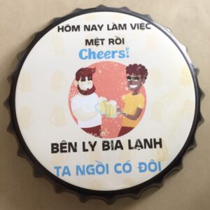 nắp chai bia thuần việt khổng lồ 35cm