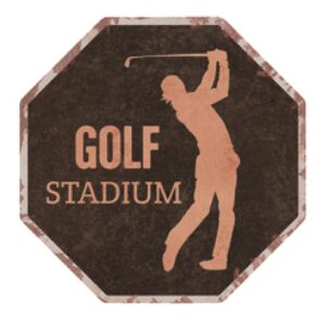 Tranh thiếc bát giác 30x30 - Golf Stadium BG-28