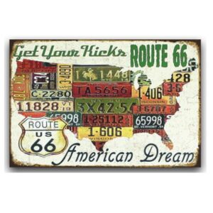 30x20cm - Get Your Kicks Route 66 Biển số KM23-722