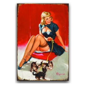 Tranh retro 30x40cm - Beauty & 3 Cats YC34-3006