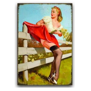 Tranh thiếc retro 30x40 - Vượt Rào YC34-535