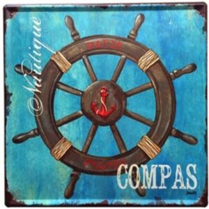 30x30cm Paris France Nautique Compas  Z33-27